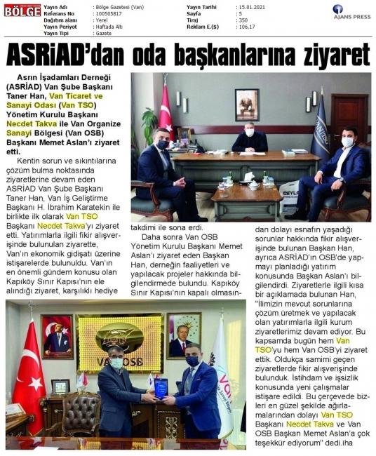 ASRİAD'DAN ODA BAŞKANLARINA ZİYARET
