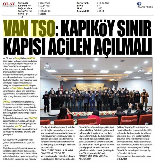 VANTSO: KAPIKÖY SINIR KAPISI ACİLEN AÇILMALI