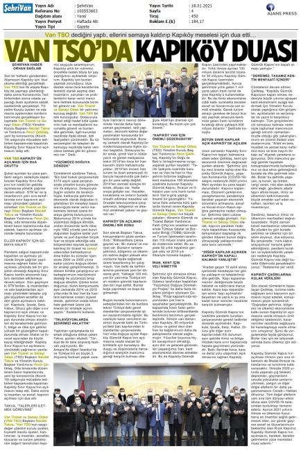 VANTSO'DA KAPIKÖY DUASI