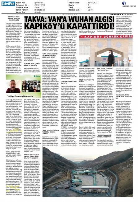 TAKVA: VAN'A WUHAN ALGISI KAPIKÖY'Ü KAPATTIRDI!