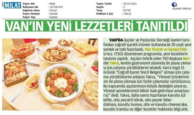 VAN'IN YENİ LEZZETLERİ TANITILDI