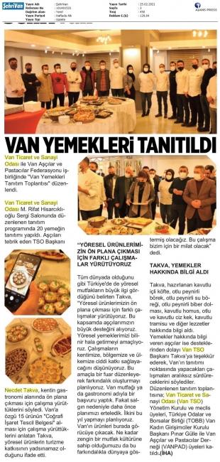 VAN'IN YEMEKLERİ TANITILDI