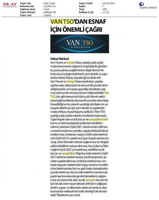 VANTSO'DAN ESNAF İÇİN ÖNEMLİ ÇAĞRI