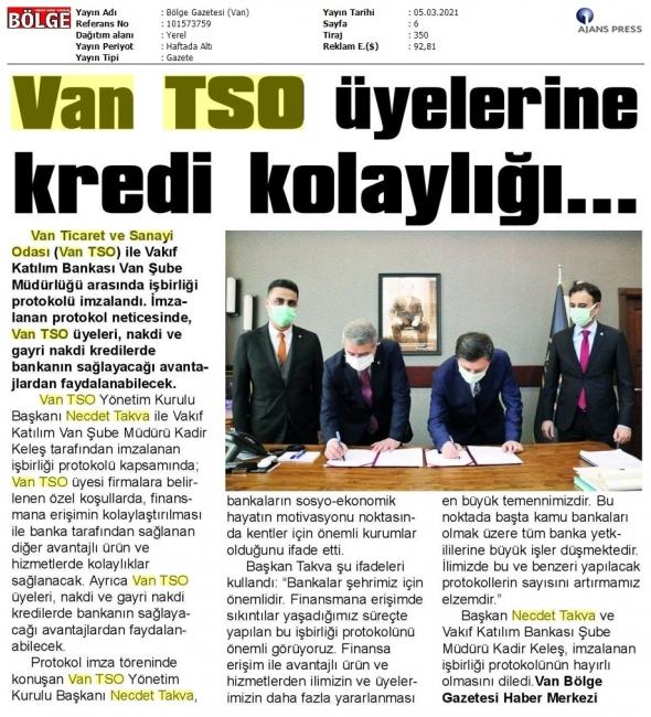 VAN TSO ÜYELERİNE KREDİ KOLAYLIĞI