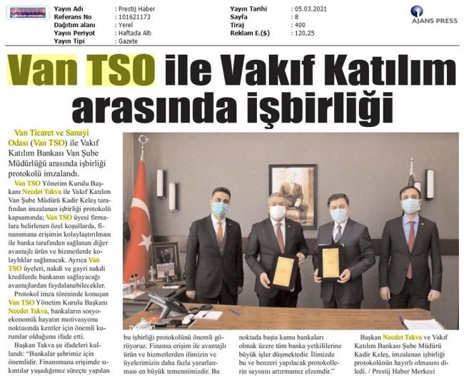 VAN TSO İLE VAKIF KATILIM ARASINDA İŞBİRLİĞİ