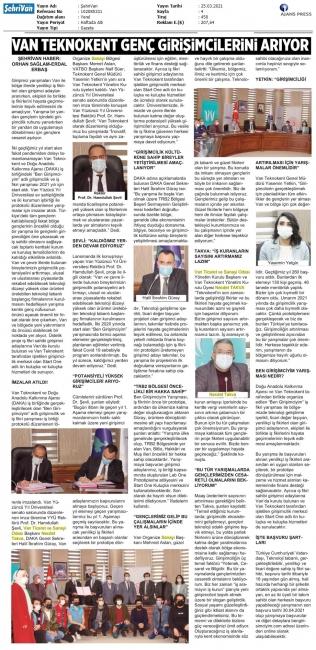 VAN TEKNOKENT GENÇ GİRİŞİMCİLERİNİ ARIYOR
