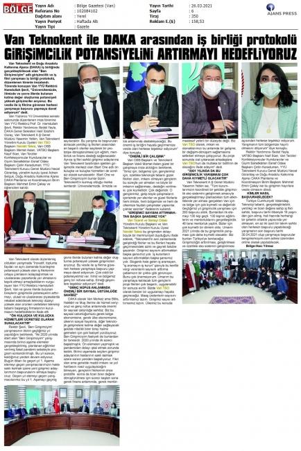 VAN TEKNOKENT İLE DAKA ARASYNDAN İŞ BİRLİĞİ PROTOKOLÜ: GİRİŞİMCİLİK POTANSİYELİNİ ARTIRMAYI HEDEFLİYORUZ