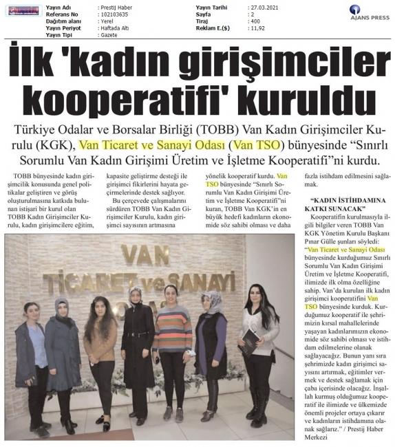İLK 'KADIN GİRİŞİMCİLER KOOPERATİFİ' KURULDU