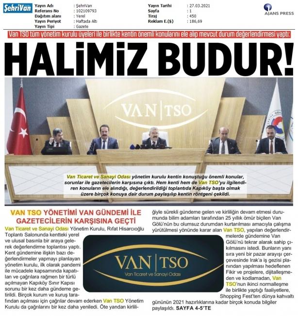 VAN TSO YÖNETİMİ 'KENTİ' KONUŞTU