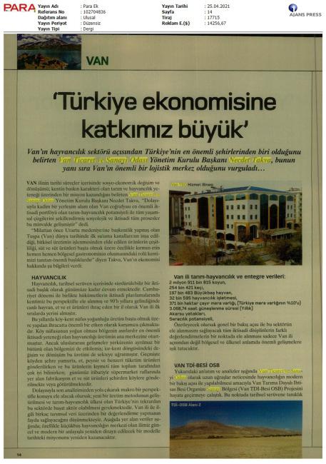 TÜRKİYE EKONOMİSİNE KATKIMIZ BÜYÜK'