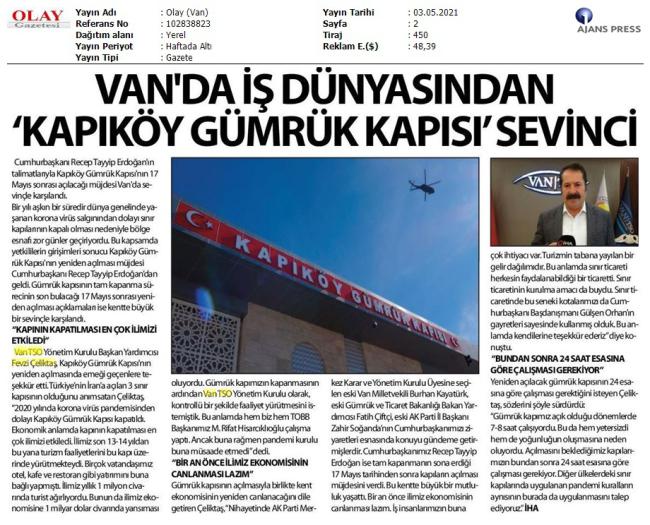 KAPIKÖY GÜMRÜK KAPISI SEVİNCİ