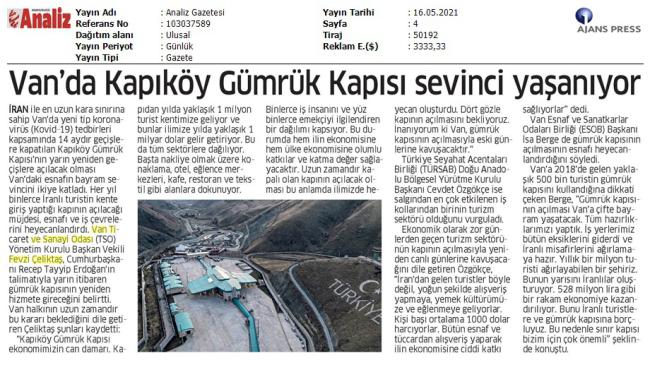 VAN DA KAPIKÖY GÜMRÜK KAPISI SEVİNCİ YAŞANIYOR