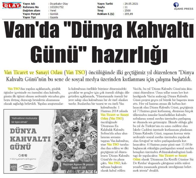 VAN'DA DÜNYA KAHVALTI GÜNÜ HAZIRLIĞI