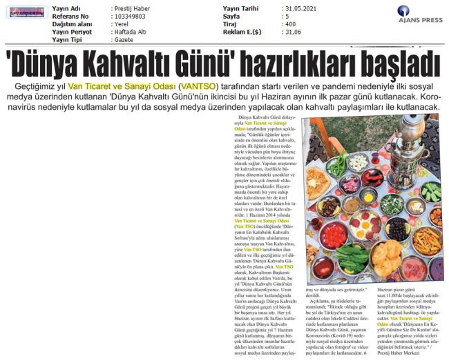 DÜNYA HAZIRLIKLARI KAHVALTI GÜNÜ BAŞLADI