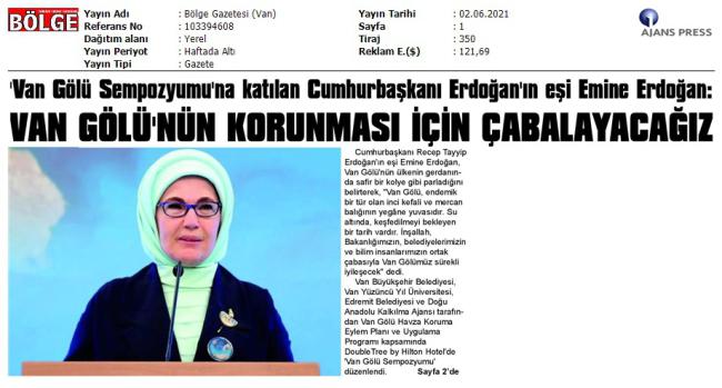 VAN GÖLÜ SEMPOZYUMU NA KATILAN CUMHURBAŞKANI ERDOĞAN VE EŞİ EMİNE ERDOĞAN VAN GÖLÜ NÜN KORUNMASI İÇİN ÇABALAYACAĞIZ
