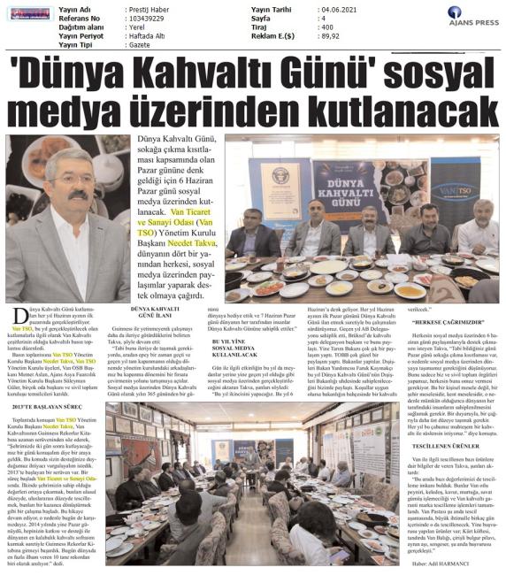 DÜNYA KAHVALTI GÜNÜ SOSYAL MEDYA ÜZERİNDEN KUTLANACAK