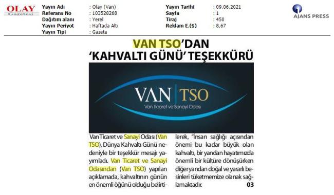 VANTSO' DAN KAHVALTI GÜNÜ' TEŞEKKÜRÜ