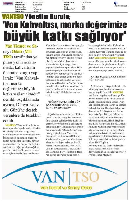VAN KAHVALTISI MARKA DEĞERİMİZE BÜYÜK KATKI SAĞLIYOR