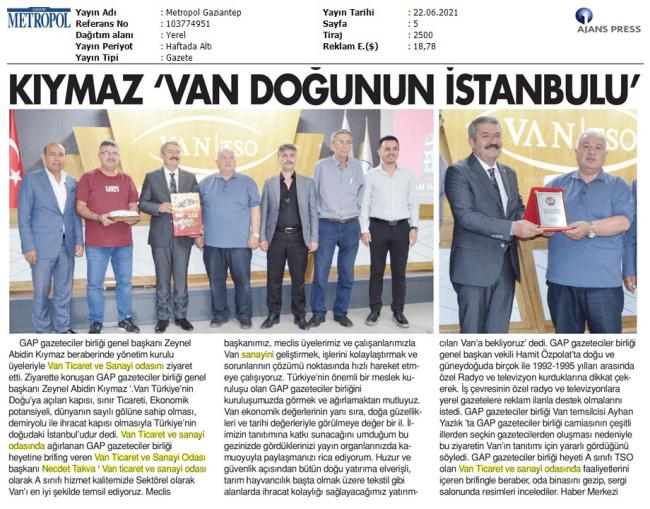ZEYNEL ABİDİN KIYMAZ VAN DOĞUNUN İSTANBULU
