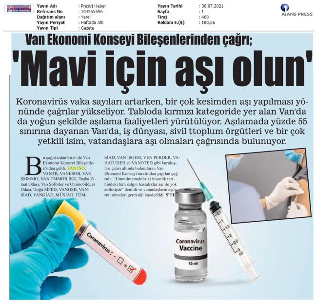 MAVİ İÇİN AŞI OLUN