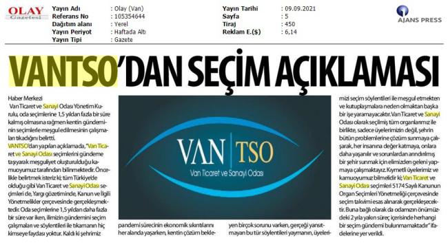 VANTSO DAN SEÇİM AÇIKLAMASI