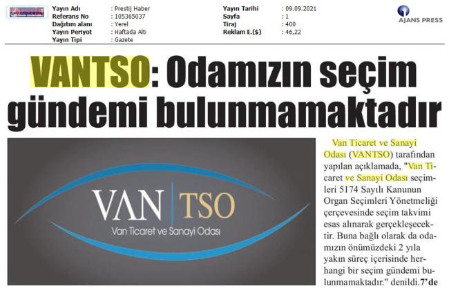 VANTSO ODAMIZIN SEÇİM GÜNDEMİ BULUNMAMAKTADIR