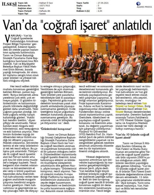 VAN' DA 'COĞRAFİ İŞARET' ANLATILDI