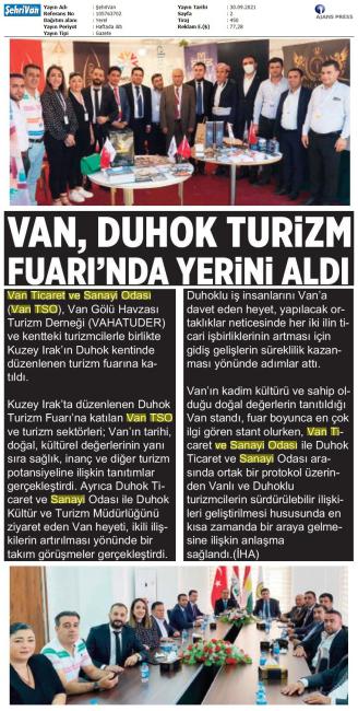 VAN DUHOK TURİZM FUARI'NDA YERİNİ ALDI