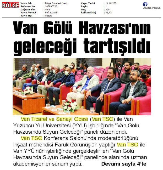 VAN GÖLÜ HAVZASI'NIN GELECEĞİ TARTIŞILDI