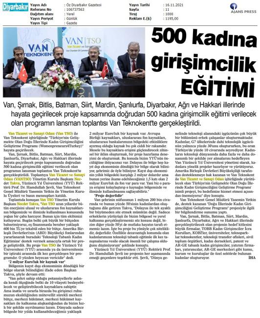 500 KADINA GİRİŞİMCİLİK EĞİTİMİ