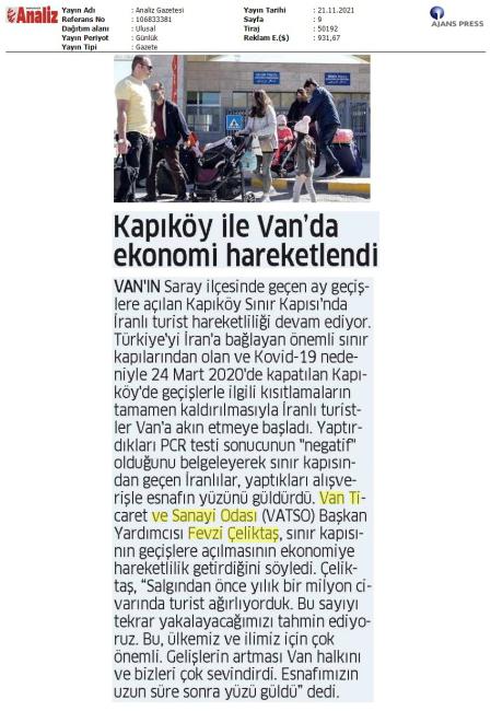 KAPIKÖY İLE VAN'DA EKONOMİ HAREKETLENDİ