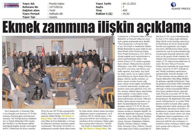 EKMEK ZAMMINA İLİŞKİN AÇIKLAMA