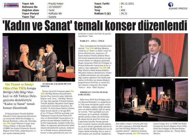 'KADIN VE SANAT' TEMALI KONSER DÜZENLENDİ