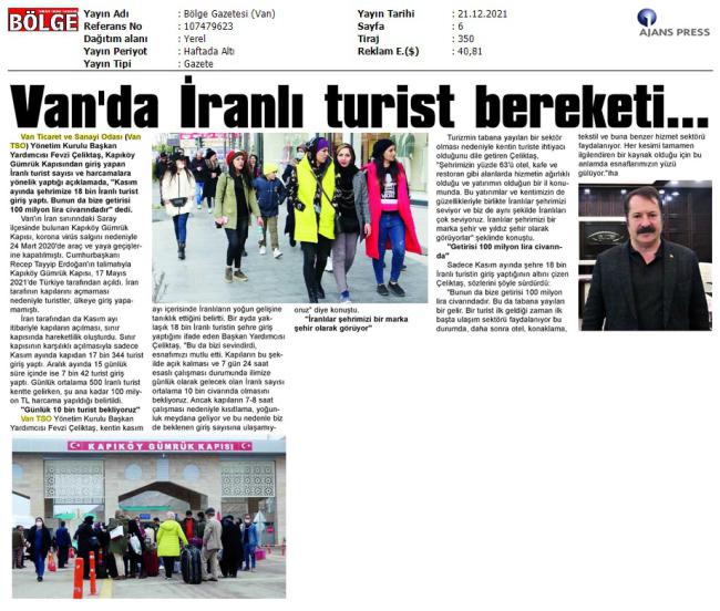 VAN'DA İRANLI TURİST BEREKETİ...