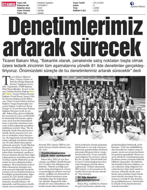 DENETİMLERİMİZ ARTARAK SÜRECEK