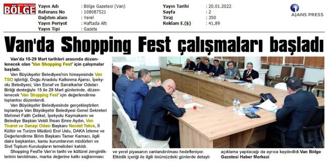 VAN'DA SHOPPİNG FEST ÇALIŞMALARI BAŞLADI