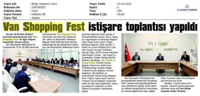 VAN SHOPPİNG FEST İSTİŞARE TOPLANTISI YAPILDI