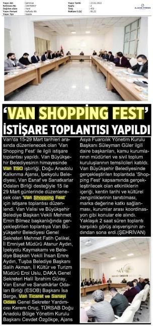 VAN SHOPPİNG FEST İSTİŞARE TOPLANTISI YAPILDI