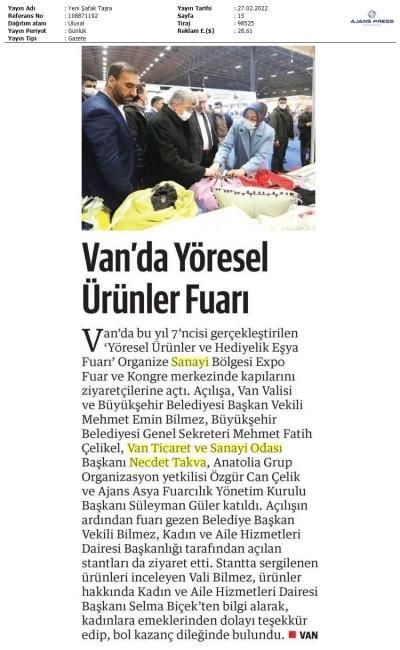 VAN'DA YÖRESEL ÜRÜNLER FUARI