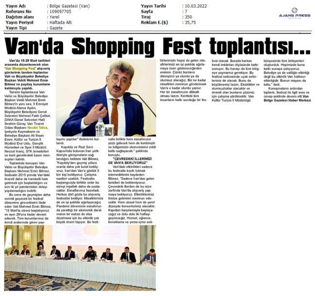 VAN'DA SHOPPİNG FEST TOPLANTISI