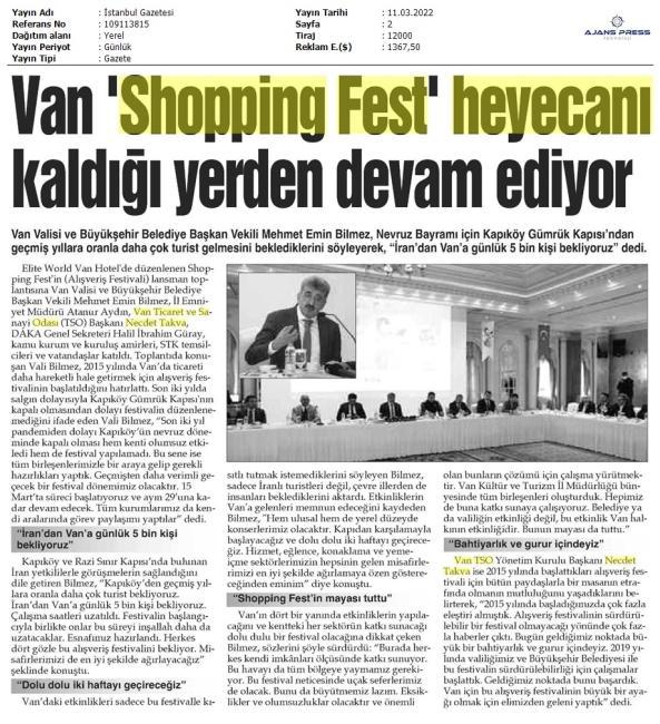 VAN 'SHOPPİNG FEST' HEYECANI KALDIĞI YERDEN DEVAM EDİYOR