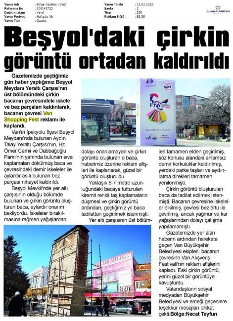 BEŞYOL'DAKİ ÇİRKİN GÖRÜNTÜ ORTADAN KALDIRILDI