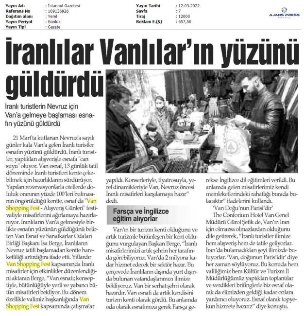 İRANLILAR VANLILAR' IN YÜZÜNÜ GÜLDÜRDÜ