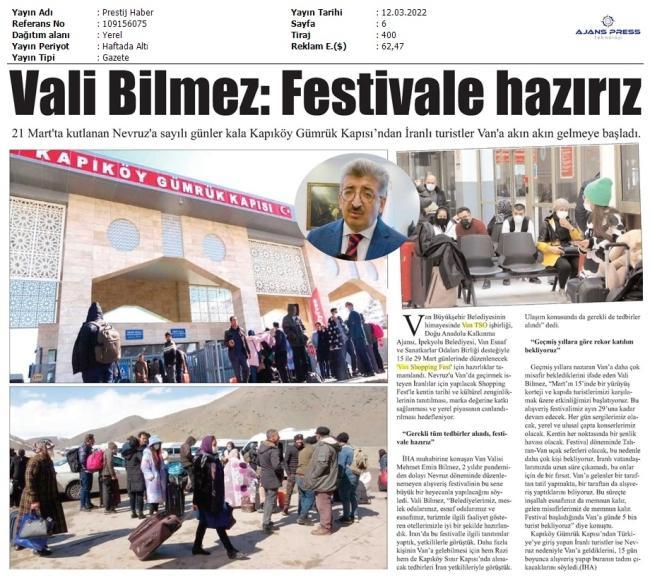VALİ BİLMEZ: FESTİVALE HAZIRIZ
