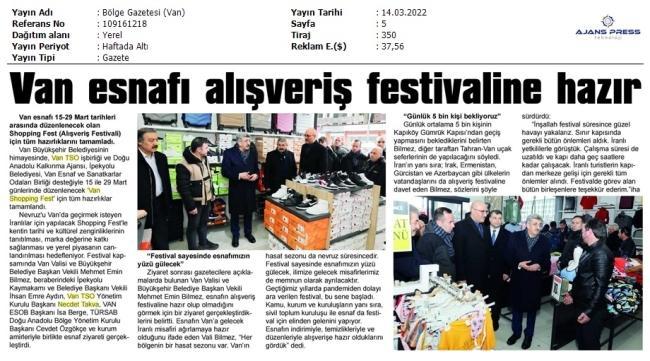 VAN ESNAFI ALIŞVERİŞ FESTİVALİNE HAZIR