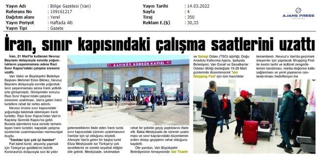 İRAN,SINIR KAPISINDAKİ ÇALIŞMA SAATLERİNİ UZATTI