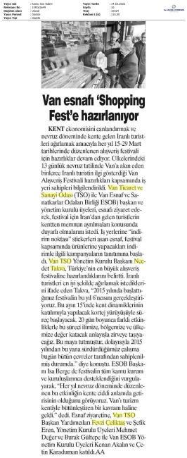 VAN ESNAFI 'SHOPPİNG FEST'E HAZIRLANIYOR