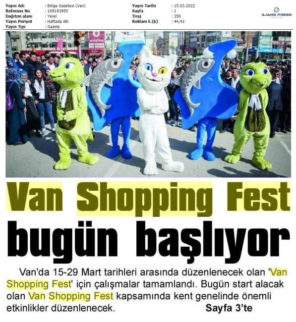 VAN SHOPPİNG FEST BUGÜN BAŞLIYOR