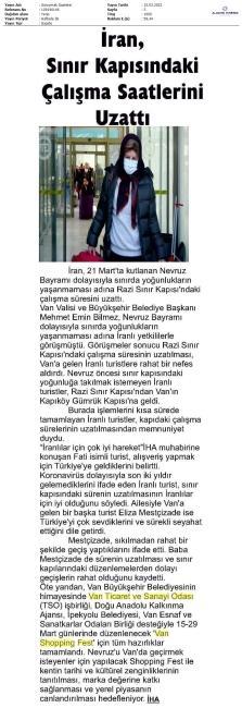 İRAN, SINIR KAPISINDAKİ ÇALIŞMA SAATLERİNİ UZATTI