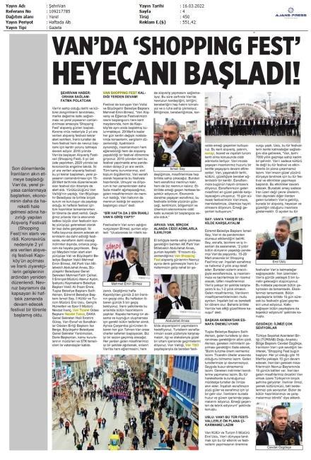VAN'DA 'SHOPPING FEST' HEYECANI BAŞLADI!